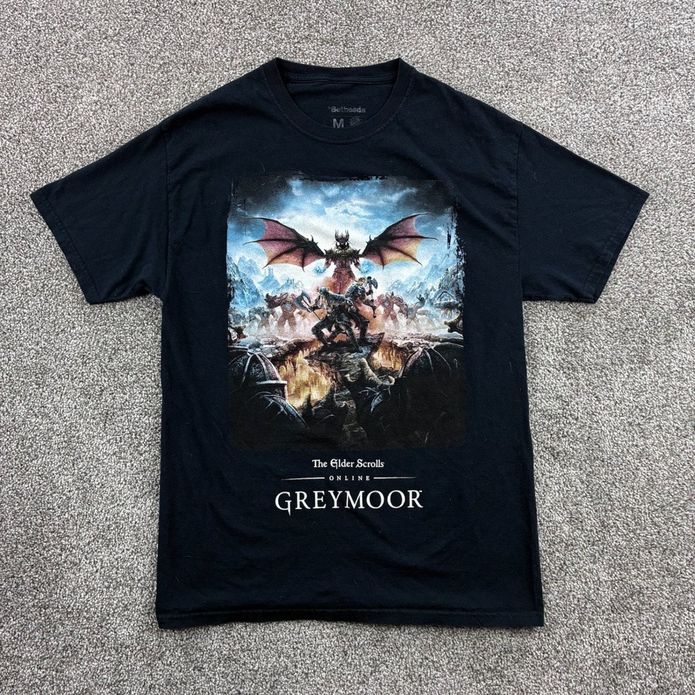 Bethesda The Elder Scrolls Online Greymoor Shirt Mens M Black Graphic Tee